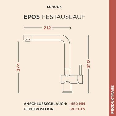 Змішувач кухонний SCHOCK Epos чорний високого тиску з висувним душем, поворотний на 360°, латунний одноважільний для мийки – сучасний дизайн, економія води