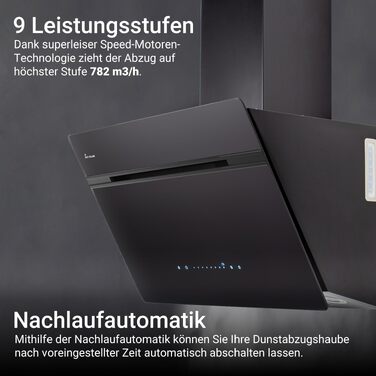 Витяжка для кухні KKT Kolbe Aurora 60 см, чорне скло, 782 м³/год, з WiFi, RGBW LED-підсвіткою та сенсорним керуванням, режим рециркуляції та відводу (AURORA6005FB)