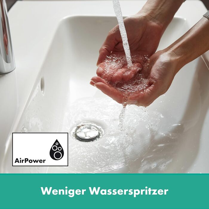 Змішувач для ванної кімнати Hansgrohe Vernis Blend з витягнутим виливом, 190 мм, хром, економія води EcoSmart