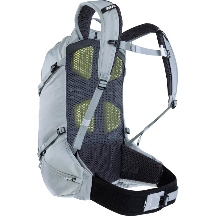 Рюкзак EVOC EXPLORER PRO 30 л срібний, система AIR FLOW CONTACT, AIRO FLEX пояс, відсік для питної системи та дощовик, комфортний міський та туристичний рюкзак преміум-класу