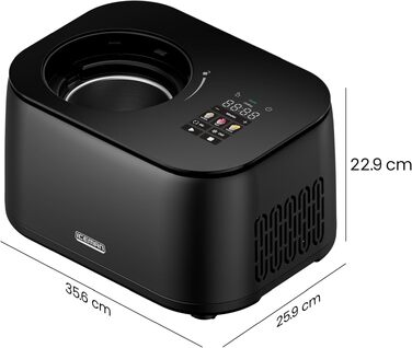 Морожениця Chefman Iceman з компресором, 2 x 600 мл, чорна - для морозива, сорбету, йогурту