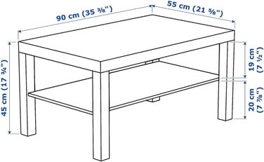 Журнальний стіл IKEA Lack чорний/коричневий 90x55 см, дерев'яний, для вітальні