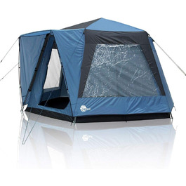 Намет your GEAR Ponza 400 для фестивалю, груповий, сімейний, 4×2,3 м, купольний, UV 50+, висота для стояння, водонепроникний 5000 мм, з підлогою, синьо-сірий