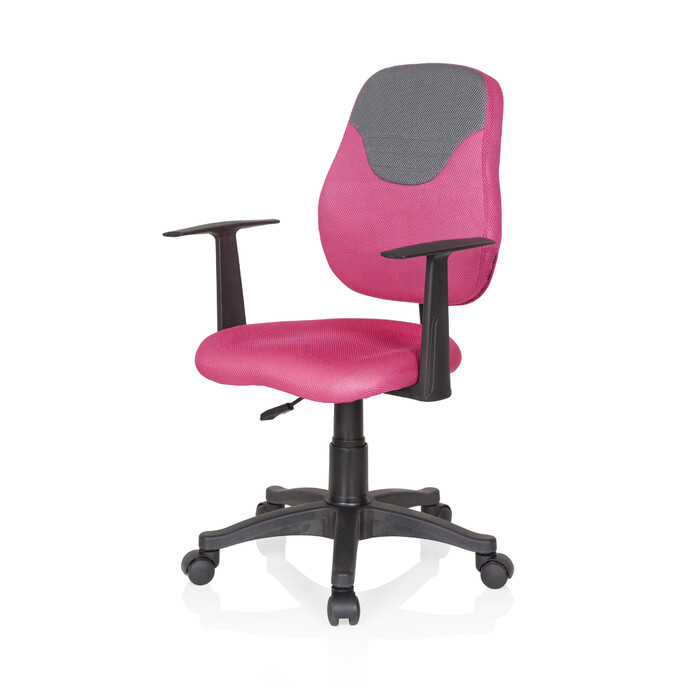Дитяче офісне крісло / стілець-автомат KIDDY STYLE, тканина, рожево-сірий, hjh OFFICE
