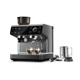 Напівавтоматична кавомашина WMF Espresso Pro з вбудованою кавомолкою, 15 бар, інтегрованими вагами та технологією Double-Thermoblock, колір стіле-сірий