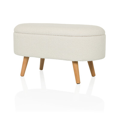 Пуф STORIANO 82x41x44 см, 1 відділення, білий, hjh LIVING
