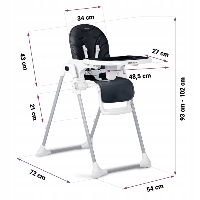Стілець для годування RicoKids, 102 x 54 x 72 см
