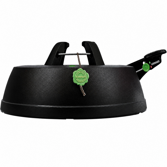Підставка для ялинки KRINNER Green Line Comfort Grip S, з педаллю, рециклінг, 3 л бак для води, для дерев висотою до 2,3 м, чорна, вироблено в Німеччині