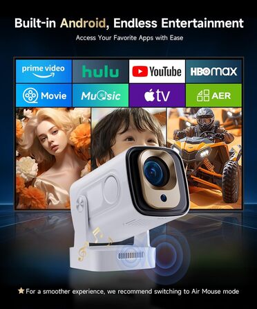 Magcubic HY310 Міні проектор 4K з автофокусом, Android, WiFi 6, BT 5.4, 180° поворот, портативний, 5W динамік, 2025