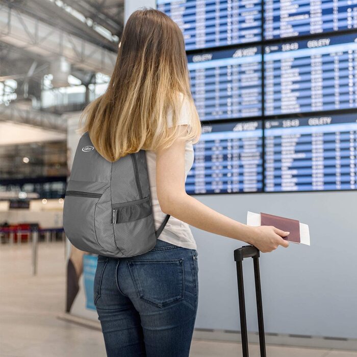 Рюкзак G4Free 20/40 л водонепроникний ультралегкий складаний для туризму, походів, кемпінгу, подорожей, сірої оновленої моделі для жінок і чоловіків