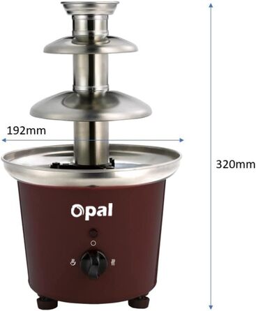 Шоколадний фонтан Opal - фонтан з нержавіючої сталі, електричний 3-ярусний, 90W, 900мл для вечірок, свят та дому