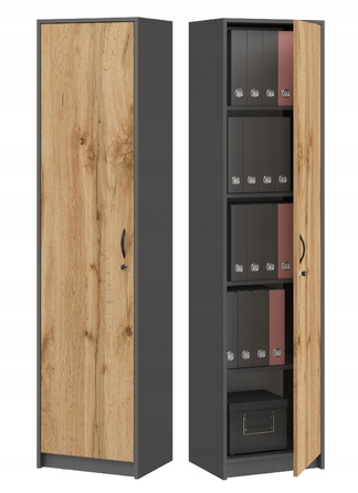 Стелаж SaraMeble 44,5 x 180 x 35 см, антрацит, дуб вотан, графіт