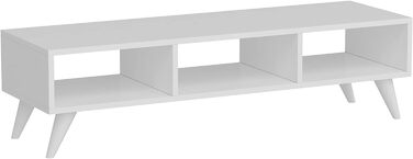 ТВ-тумба en.casa Aaskov з 3 полицями, комод під телевізор, 35x120x35 см, білий