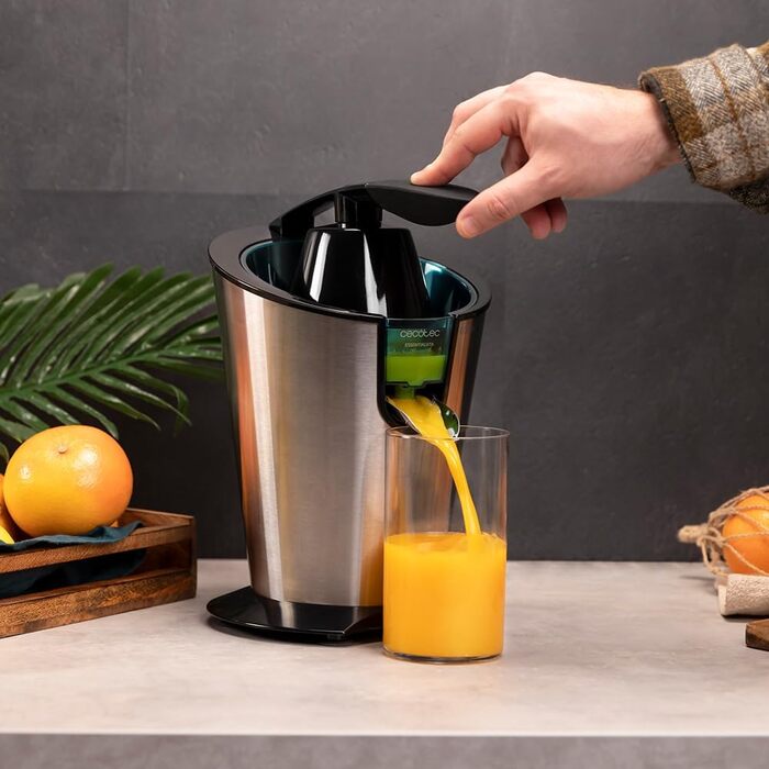Цитрусовижималка електрична Cecotec EssentialVita PowerFresh 1000 Inox - 1000 Вт, нержавіючий фільтр, конуси, система запобігання краплин, легке очищення