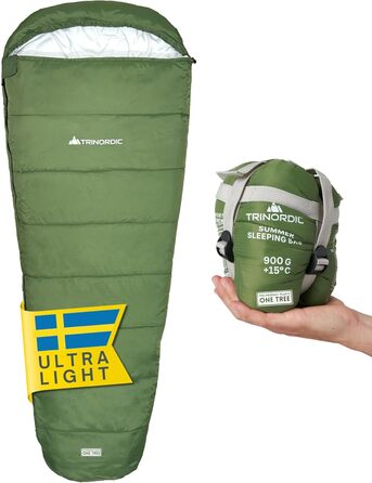 Ультралегкий літній спальник Trinordic 900 г XL, мумія для дорослих, компактний, з антизакусним блискавкою, для кемпінгу, туризму, велопоходів
