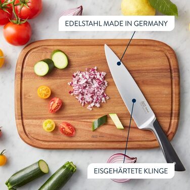 Набір кухонних ножів з підставкою Jamie Oliver by Tefal, 6 предметів, сталь з криозагартуванням, підставка з акацієвого дерева, коричневий, K267S556
