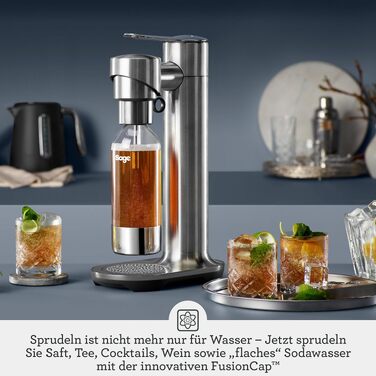 Сифон для газування води Sage The InFizz Fusion, домашній содомейкер, матова нержавіюча сталь