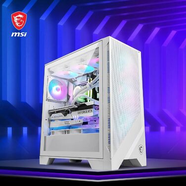 Корпус для ПК MSI MAG Forge 320R Airflow White ATX, підтримка RTX 40, ARGB підсвітка, магнітний пиловий фільтр, загартоване скло, USB 3.2
