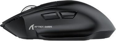 Ігрова миша Attack Shark V6 Superlight 65г з магнітною док-станцією, сенсор PixArt PAW3311, 25000 DPI, 500 mAh, три режими підключення (BT/Wireless/Wired), ергономічна, чорна