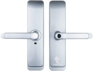 Електронний дверний замок SMARTPASS Tokyo з відбитком пальця, кодом, Bluetooth, Wi-Fi, керуванням через додаток, сріблястий