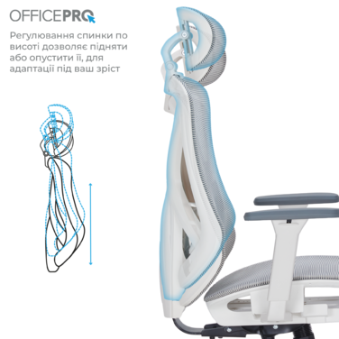 Крісло офісне Officepro Atlas OC630-W-LG-LG