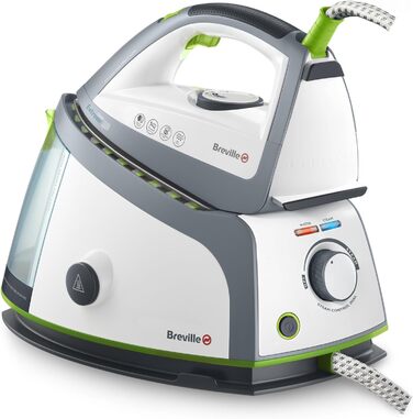 Парова праска Breville VSG002X з центральним парогенератором, необмежена автономність, біло-сіра