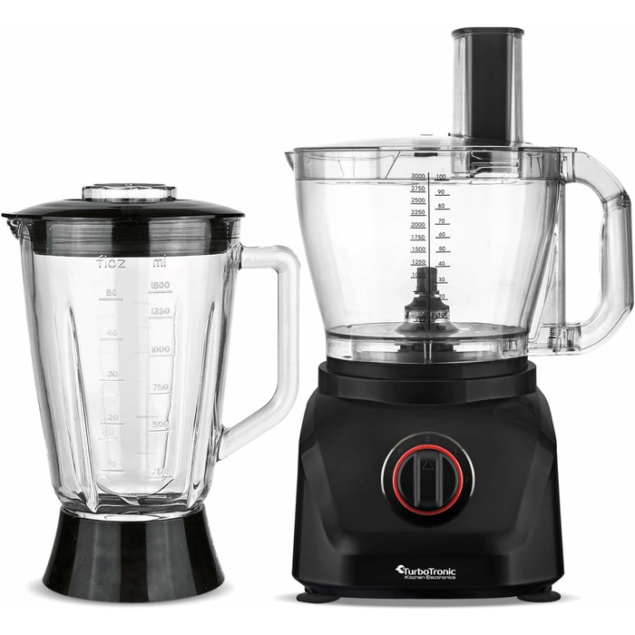 Кухонний комбайн TurboTronic 1900Вт з блендером, 3 л, 1,5 л скляна карафа, терка, цитрус-прес, подрібнювач льоду