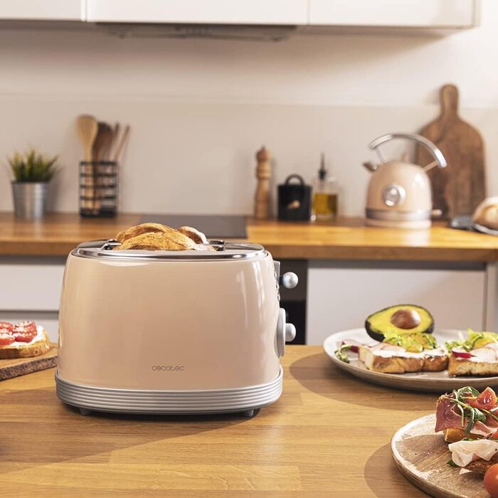 Тостер Cecotec Toast&Taste 800 Vintage Light: 850 Вт, 2 слоти, нержавіюча сталь, зелений, вінтажний стиль