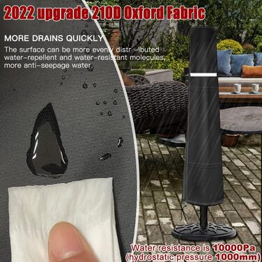 Чохол для парасольки вуличного типу Ampelschirm 420D Oxford (190x30x50 см) - водонепроникний, анти-UV, вітрозахисний, снігостійкий