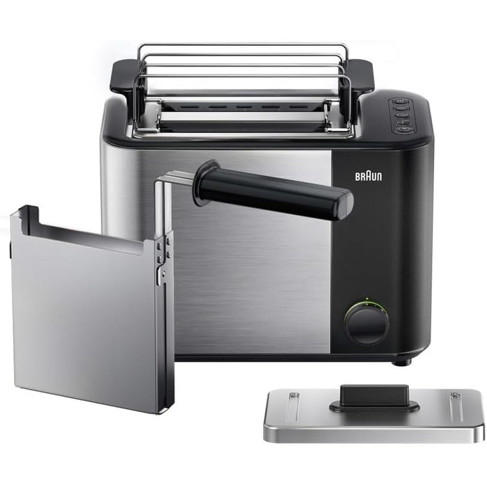 Тостер Braun HT5015.BK Toastafette чорний/сріблястий, пластик/нержавіюча сталь