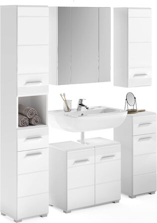 Шафа для ванної кімнати xonox.home Linus X18A9711, білий глянець, 30x182x31 см