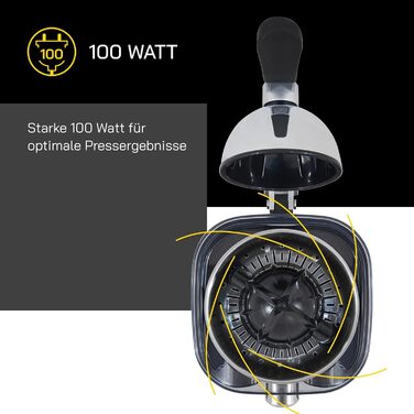 Соковижималка для цитрусів GUTFELS JUICE 3020, 100 Вт, нержавіюча сталь, 2 насадки, стійка основа