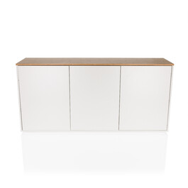 Сервант KELO S 160x40x76 см, 3 дверцята, білий/дуб hjh LIVING