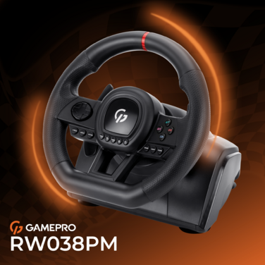 Ігрове кермо GamePro RW038PM з педалями та коробкою передач PC/XBOX360/XBOXONE/SWITCH/PS3/PS4