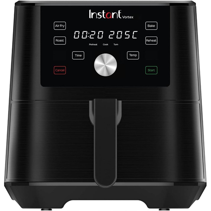 Аерофритюрниця Instant Brands Vortex 6 Plus 4-в-1, 1700 Вт, 3,7 л – для смаження, випікання, запікання, грилю, дегідрації та підігріву їжі, цифрова, середній розмір