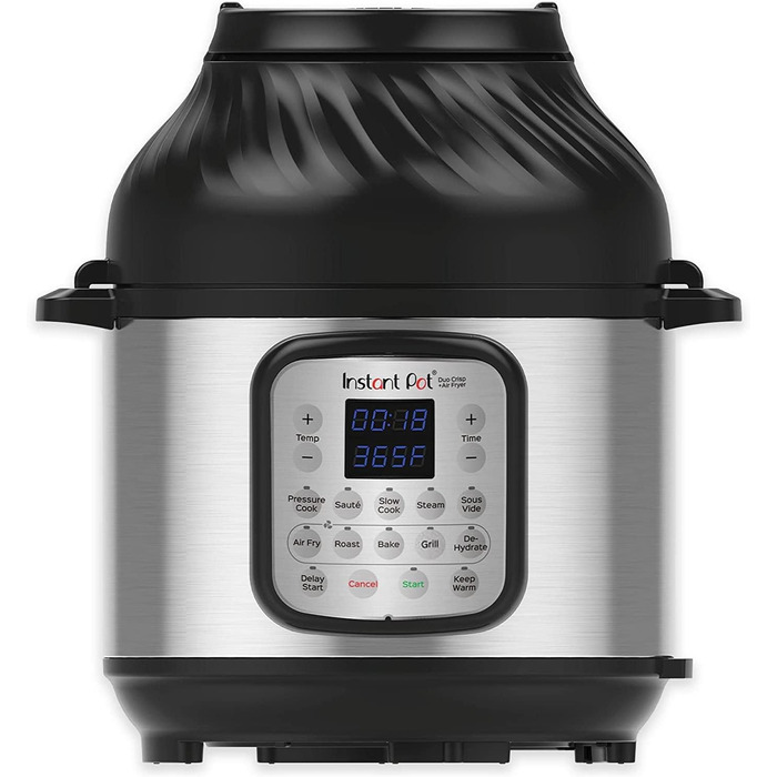 Instant Pot DUO CRISP + Air Fryer 8L Мультикухня: 11 функцій в 1. Швидковарка, фритюрниця, пароварка, мультиповарня, з металом
