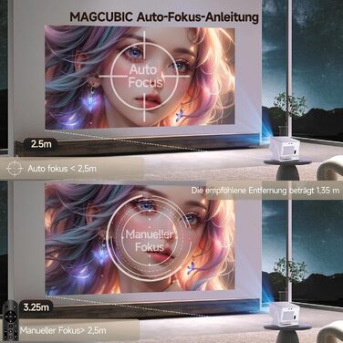 Смарт-проектор Magcubic HY350MAX 4K/8K, WiFi 6, Bluetooth 5.4, Автофокус, 6D автокоррекция трапеції, динамік 12W, поворот на 180°, портативний домашній кінотеатр, чорний