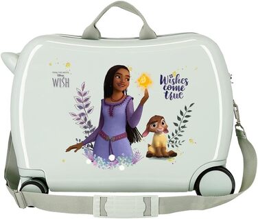 Дитяча валіза Disney Wishes Come True, рожева, 50×38×20 см, ABS, кодовий замок, 34 л, 1,8 кг, 2 колеса, ручна поклажа