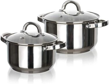 Набір посуду Banquet Swing Big з нержавіючої сталі, сріблястий, 24,5x26x21 см