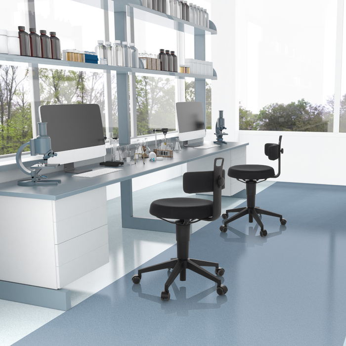 Табурет робочий / стілець-балансир TOP WORK FLEX тканина чорна hjh OFFICE
