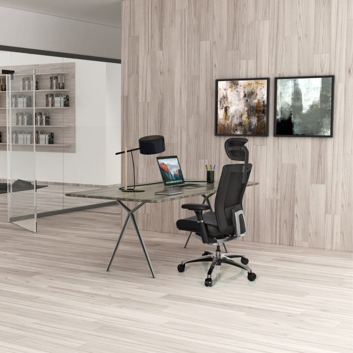 Крісло офісне NOVA шкіряне чорне hjh OFFICE