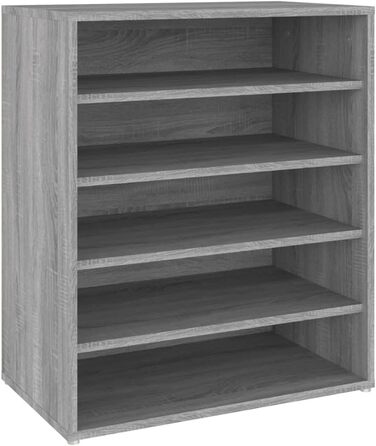 vidaXL шафа для взуття, взуттєва полиця, органайзер, сіра Sonoma, 60x35x70 см, ДСП