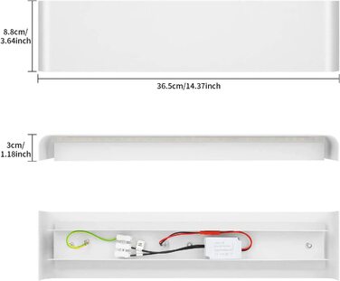 LED настінні світильники Ledmo 12W, 4 шт, чорні, алюмінієві, тепле біле світло 3000K, для внутрішнього освітлення, Up&Down лампи
