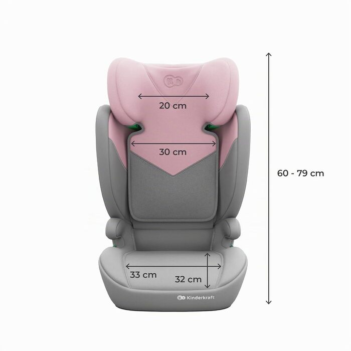 Дитяче автокрісло Kinderkraft I-SPARK 2 PRO (100-150 см), 2в1, i-Size, рожеве