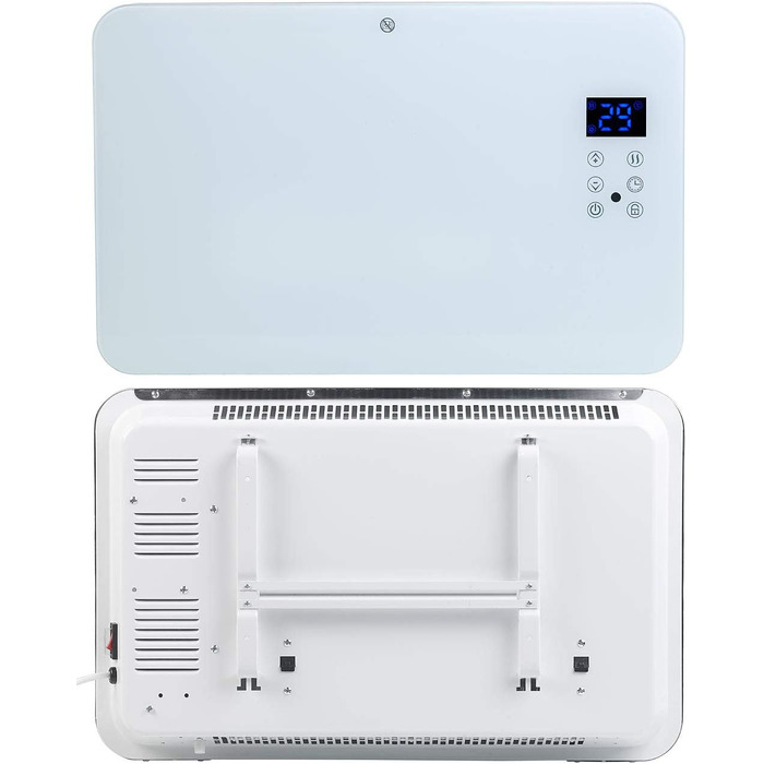 Конвекторна електрообігрівач Sichler з Wi-Fi, 1000 Вт, настінний, з керуванням через додаток, сумісний з Alexa та Google Assistant, з тримачем для планшета