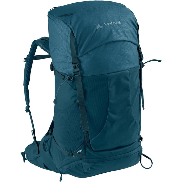 Туристичний рюкзак VAUDE Brenta 44+6 л, водовідштовхувальний, синій, з дощовиком, унісекс, зручна організація відділень