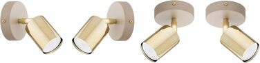 Потоховий світильник-спот Beige, поворотна LED люстра з металу (золота), GU10 для кухні, вітальні та передпокою, сучасний дизайн, 1 лампа