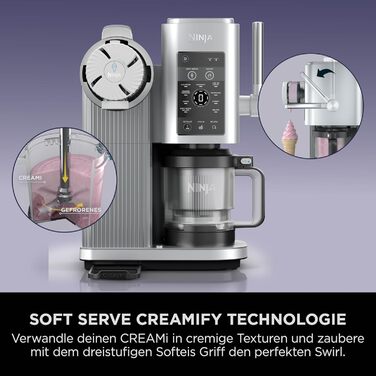 Машина для морозива CREAMi Softeis Ninja Swirl NC701EU: 13 функцій, 2 контейнери для морозива, сорбету, шейків