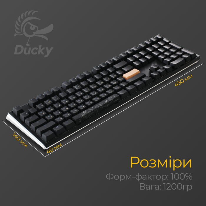 Механічна клавіатура Ducky One 3 Cherry MX Blue RGB Black UA