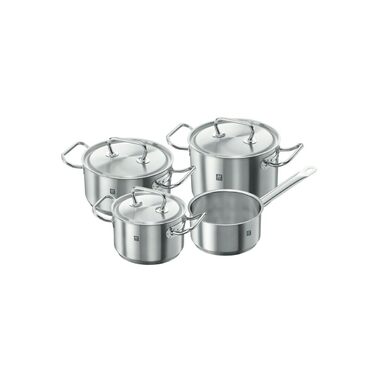 Набір каструль ZWILLING Twin Classic 4 предмети, нержавіюча сталь, сріблястий, для індукційних плит, з кришками